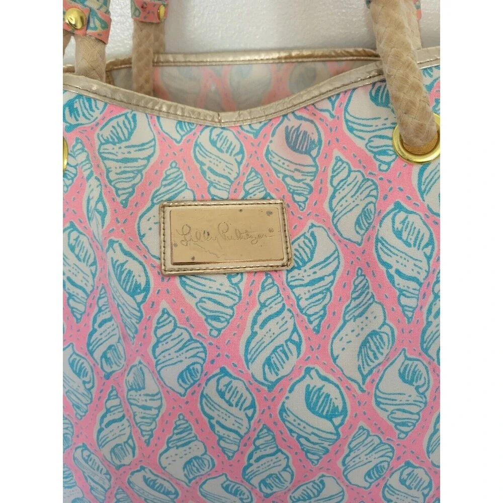 Lilly Pulitzer Let’s Cha Cha Shoreline beach tote Pink bag - Picture 3 of 7